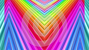 Abstract 3d seamless bright background in 4k with rainbow tapes. Rainbow multicolored stripes move cyclically in simple