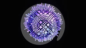 Abstract 3d sphere. Futuristic sci-fi rotation metallic ball