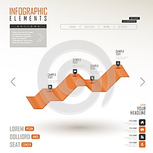 Abstract 3d stair flow chart infographics