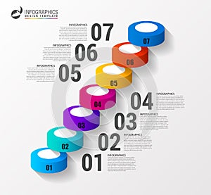 Abstract 3d stairs infographics or timeline template. Vector