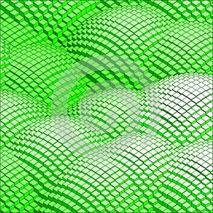 Abstract 3d vector background green mountains