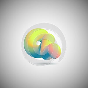 Abstract 3D vector design background of fluid shape