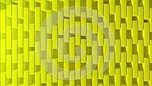 Abstract 3D Yellow cubes moving. Light yellow wall background animation. 4k seamless loop footage. Business backdrop.