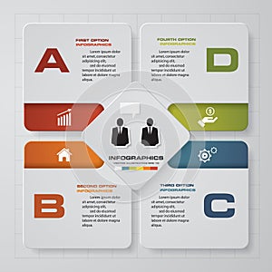 Abstract 4 steps infographis elements.Vector illustration.