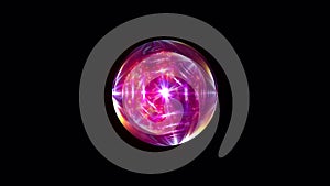 Abstract 4K Motion Effect Element Loop With Power Energy Cosmic Sphere isolated with alpha channel Quicktime Prores 444 encode.