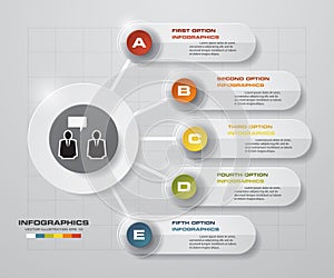 Abstract 5 steps business presentation template. Design clean number banners template/graphic or website layout.