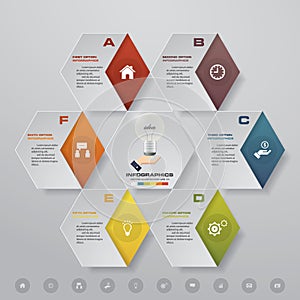 Abstract 6 steps modern presentation chart infographics elements