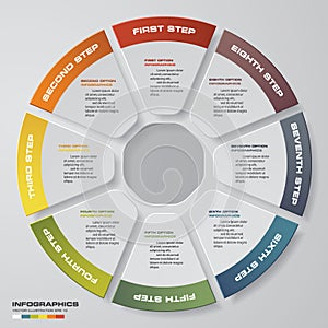 Abstract 8 steps modern pie chart infographics elements.à¸Š