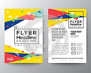 Abstract 80's style Triangle shape Poster Brochure Flyer design layout