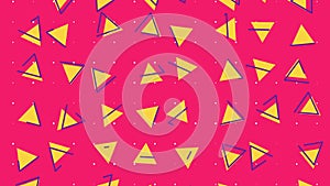 Abstract 80s triangle background animation