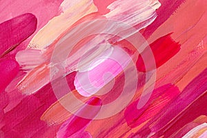 Abstract acrylic magenta painted on canvas, hand painted background. Modern Art background. Painting for interior