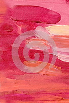 Abstract acrylic magenta painted on canvas, hand painted background. Modern Art background. Painting for interior