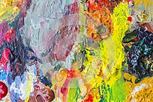 Abstract acrylic paint palette of colorful, mix color, background,vector illustration,a mixture of colors, stains with
