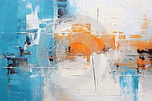 Abstract Acrylic Painting with Brushstrokes on White Background