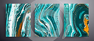 Abstract acrylic poster, fluid art vector texture set. Beautiful background that applicable for design cover, invitation