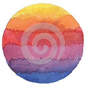 Abstract acrylic and watercolor circle painted background.