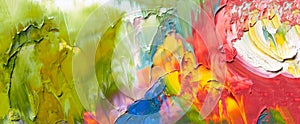 Abstract acrylic and watercolor smear blot painting. Saturated Color horizontal texture background