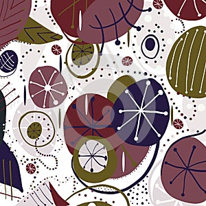 Abstract active wear leaves seamless pattern with nature colors
