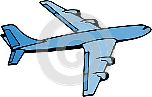 Abstract Aeroplane clipart design on white