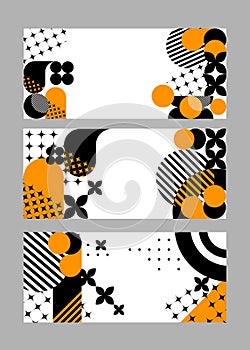 Abstract Aesthetic Design of Banners set with Geometric Forms. Minimalistic poster with basic shapes and trendy graphic