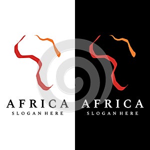 Abstract African continent map logo template design, africa travel and tours. With vector design concept