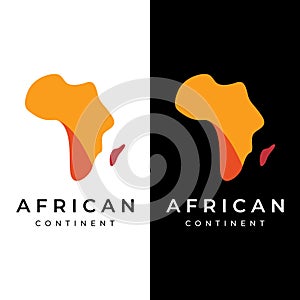 Abstract African continent map logo template design, africa travel and tours. With vector design concept