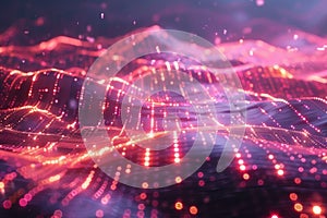 Abstract AI algorithm background with neural networks, data, and digital code..