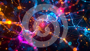 Abstract AI Brain Synapse Network