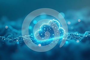Abstract AI and Cloud Computing Technology Background with Copy Space