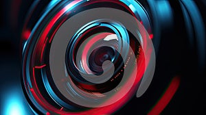 Abstract AI-generated background with digital shapes, futuristic elements and patterns. Future technologies and