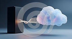 Cloud Computing Data Flow: Secure Server Connection to the Digital Cloud for IT Professionals.