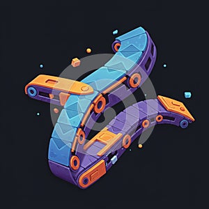 An abstract, AI-generated design features a futuristic, mechanical