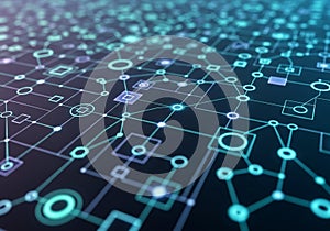 Abstract AI-generated design featuring a complex network of interconnected lines and geometric