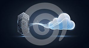 Secure Cloud Computing Data Transfer: Futuristic Server Connection for Technology Professionals.