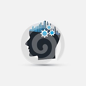 Abstract AI, Machine and Deep Learning, Artificial Intelligence, Cloud Computing, Smart City, IoT and Networks Design Concept