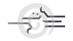 Abstract Air Stream with Data Flow Icon, vector design Generative AI