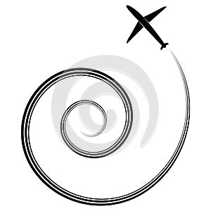 Abstract Airplane Going In Circles