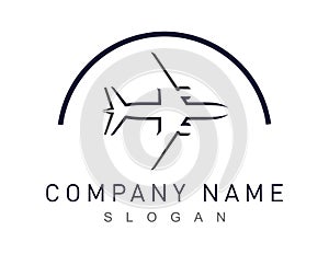 Abstract airplane logo on a white background