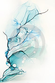 Abstract alcohol ink art drawing background with black