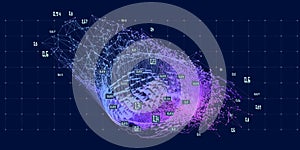 Abstract algorithm  of decision making analysis. Big data. Quantum virtual cryptography. Business and science visualization of