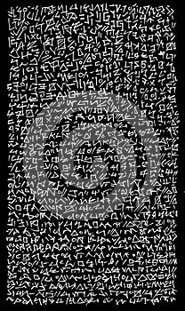 Abstract Alien Hieroglyphic Encryption Background
