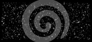 Abstract alphabet background with flying letters. Vector backdrop