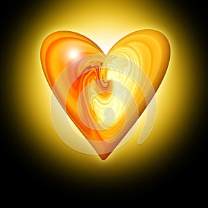 Abstract amber heart