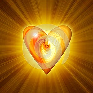 Abstract amber heart