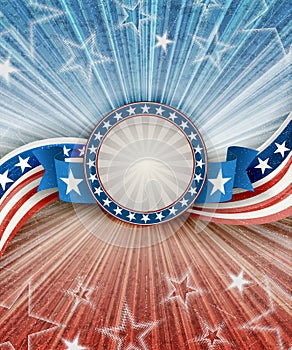 Abstract american patriotic background with banner