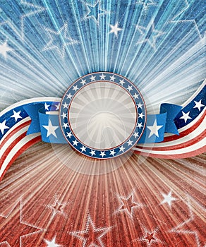 Abstract american patriotic background with banner photo