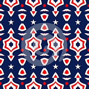 Abstract American Patriotic Seamless Pattern