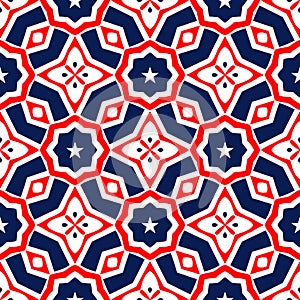 Abstract American Patriotic Seamless Pattern