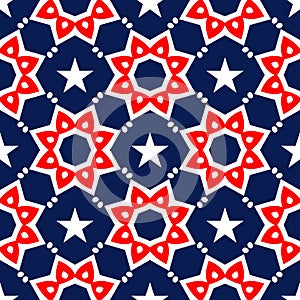 Abstract American Patriotic Seamless Pattern