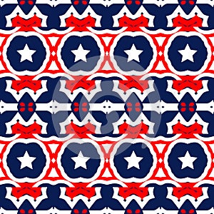 Abstract American Patriotic Seamless Pattern